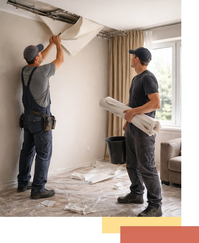 Демонтаж натяжного потолка в Сыктывкаре быстро и аккуратно