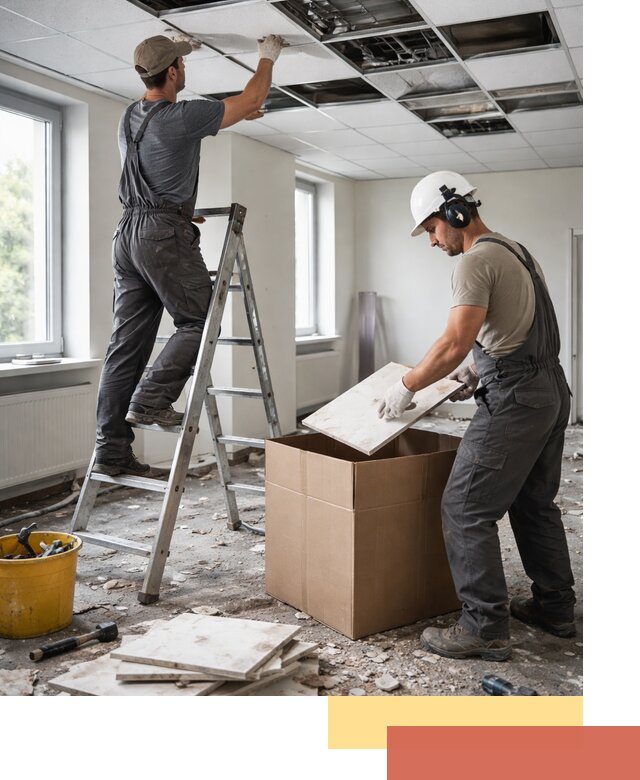 Демонтаж потолочной плитки в Сыктывкаре быстро и аккуратно