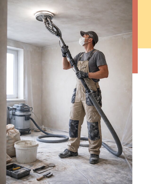 Шлифовка потолка в Сыктывкаре от 3609 руб. — услуги шлифования потолка | ОТДЕЛОЧНИК-Скт