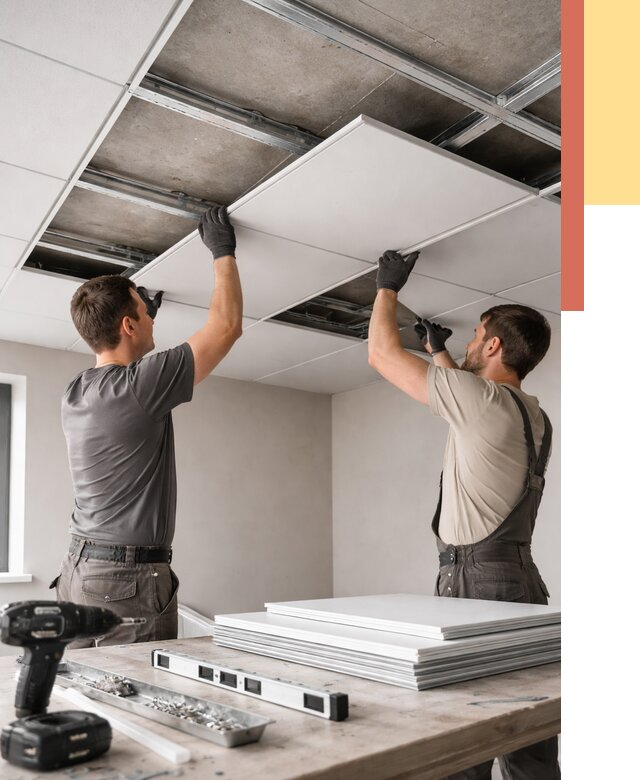 Монтаж кассетного потолка в Сыктывкаре от 4640 руб/м2 — установка и сборка | ОТДЕЛОЧНИК-Скт