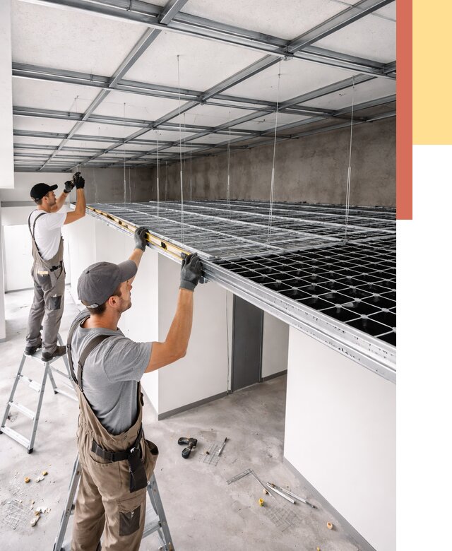 Монтаж потолка грильято в Сыктывкаре от 464 руб./м² — быстрая сборка под ключ | ОТДЕЛОЧНИК-Скт