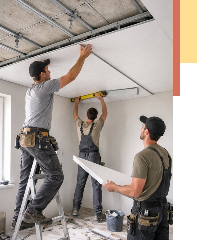 Монтаж потолка из ПВХ панелей в Сыктывкаре от 3609 руб./м2 — быстро и недорого | ОТДЕЛОЧНИК-Скт