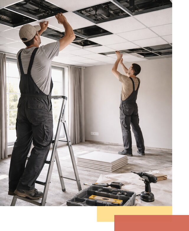 Замена плит подвесного потолка в Сыктывкаре быстро и качественно