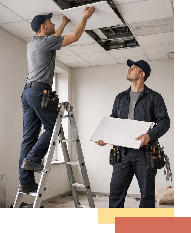 Обслуживание подвесного потолка в Сыктывкаре — ремонт и чистка