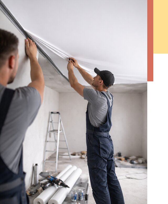 Монтаж матового натяжного потолка в Сыктывкаре от 4640 руб./м² — быстро и недорого | ОТДЕЛОЧНИК-Скт