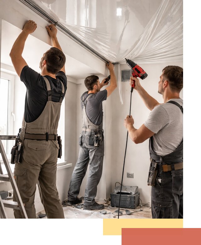 Монтаж глянцевого натяжного потолка в Сыктывкаре быстро и качественно