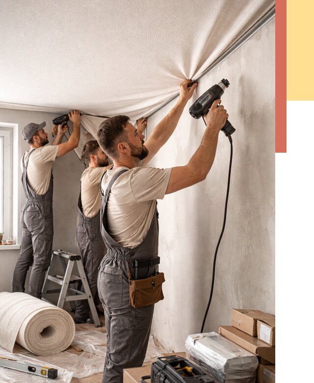 Монтаж фактурного натяжного потолка в Сыктывкаре от 773 руб. — ОТДЕЛОЧНИК-Скт