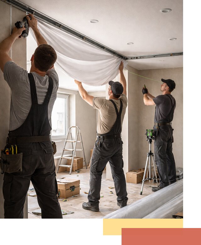 Монтаж парящего натяжного потолка под ключ в Сыктывкаре