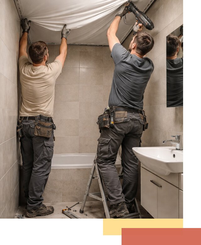 Монтаж натяжного потолка в ванной в Сыктывкаре быстро и качественно