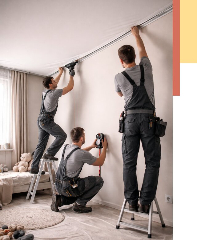 Монтаж натяжного потолка в детской в Сыктывкаре от 3609 руб. — быстро и недорого | ОТДЕЛОЧНИК-Скт