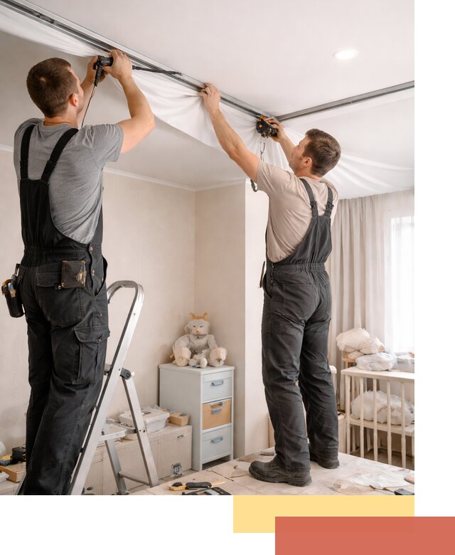 Монтаж натяжного потолка в детской комнате в Сыктывкаре