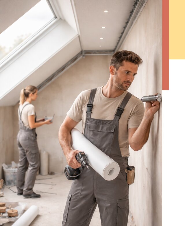 Монтаж натяжного потолка на мансарде в Сыктывкаре от 3609 руб. | ОТДЕЛОЧНИК-Скт