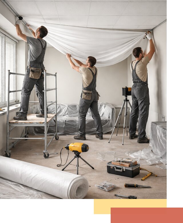 Монтаж натяжного потолка в офисе в Сыктывкаре