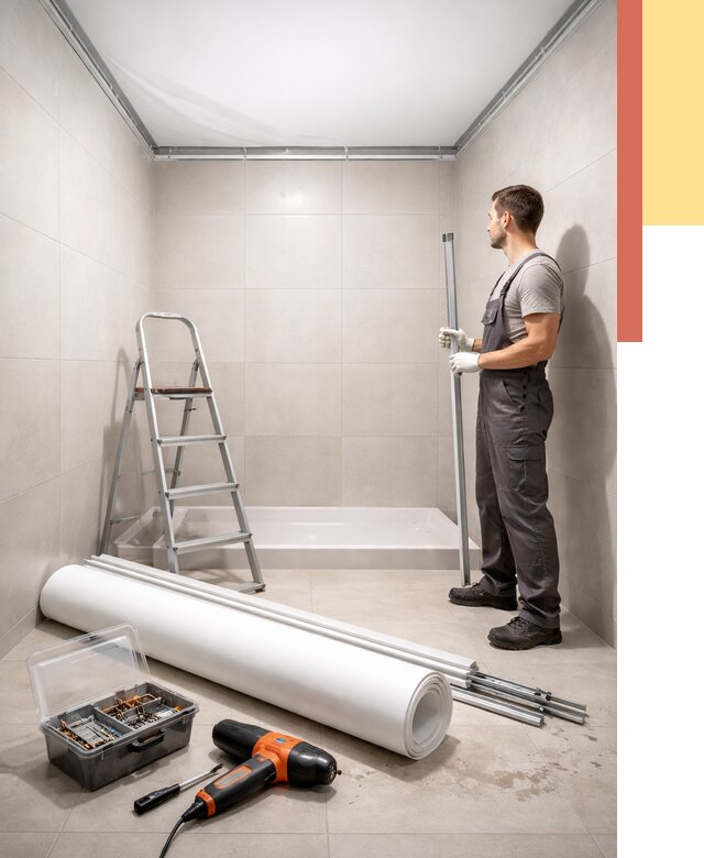 Монтаж натяжного потолка в санузле в Сыктывкаре от 1908 руб. — ОТДЕЛОЧНИК-Скт