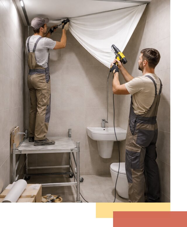 Монтаж натяжного потолка в санузле в Сыктывкаре