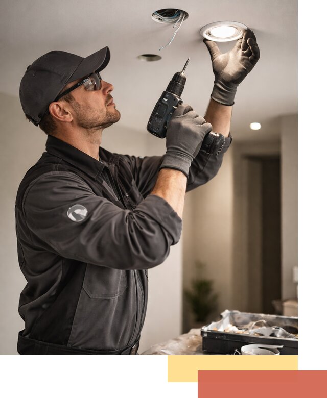 Установка точечных светильников в натяжной потолок в Сыктывкаре