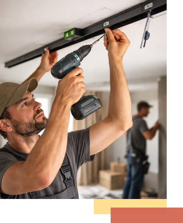 Установка трековых светильников в натяжной потолок в Сыктывкаре