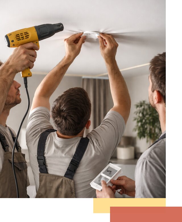 Ремонт прокола полотна натяжного потолка в Сыктывкаре