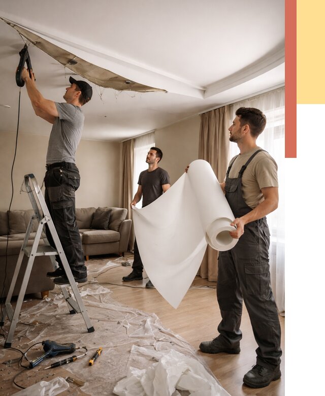 Замена полотна натяжного потолка в Сыктывкаре от 9795 руб. быстро и недорого | ОТДЕЛОЧНИК-Скт