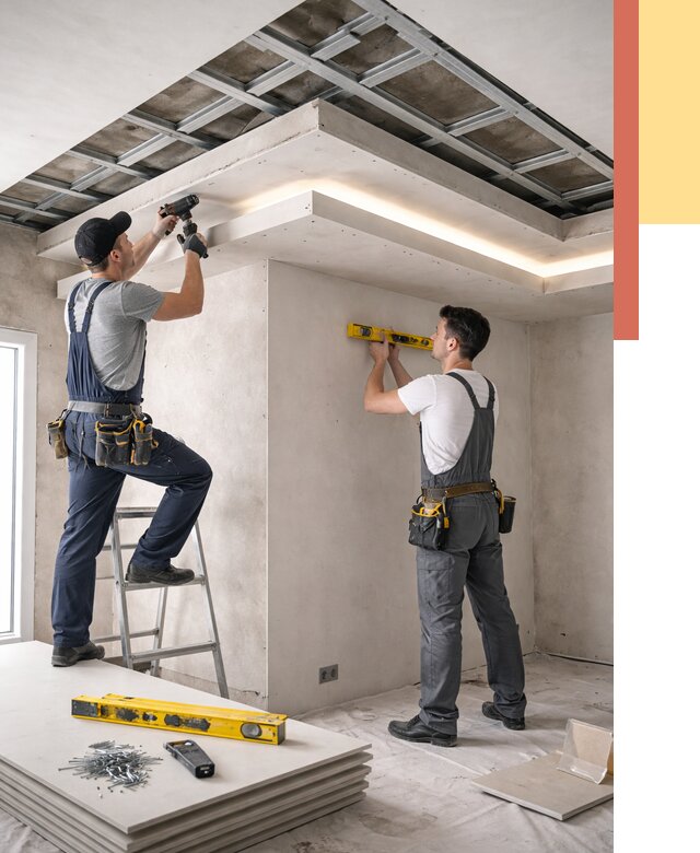 Двухуровневый потолок из гипсокартона в Сыктывкаре от 1495 руб. под ключ | ОТДЕЛОЧНИК-Скт