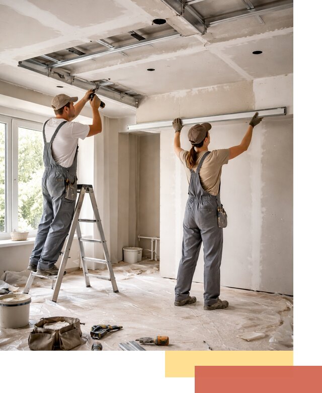 Монтаж многоуровневого потолка из гипсокартона в Сыктывкаре