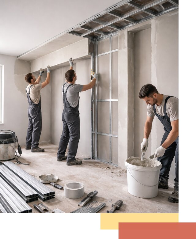 Монтаж потолка из гипсокартона с нишей в Сыктывкаре