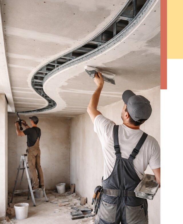 Криволинейный потолок из гипсокартона в Сыктывкаре от 2165 руб./м2 | ОТДЕЛОЧНИК-Скт