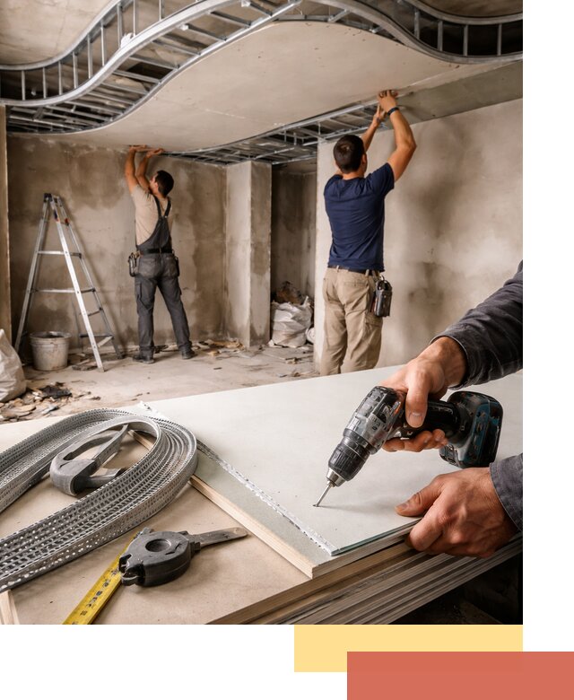 Криволинейный потолок из гипсокартона в Сыктывкаре — монтаж и отделка