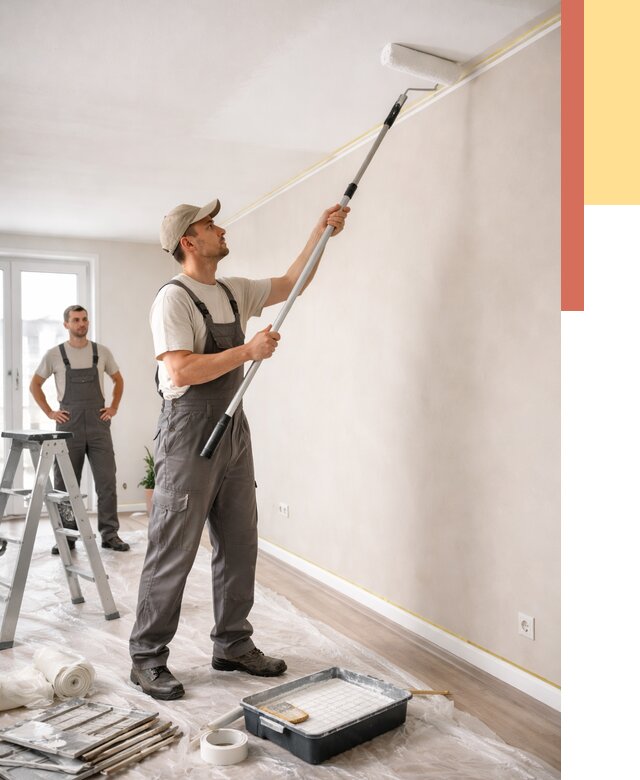 Покраска потолка из гипсокартона в Сыктывкаре от 4640 руб./м2 — услуги под ключ | ОТДЕЛОЧНИК-Скт