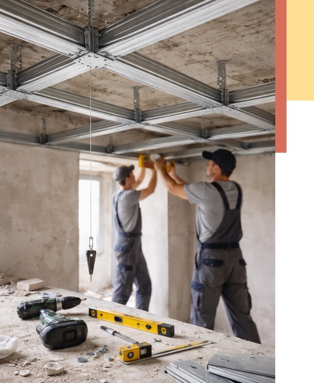 Монтаж каркаса потолка из профиля в Сыктывкаре от 4640 руб. — услуги ОТДЕЛОЧНИК-Скт