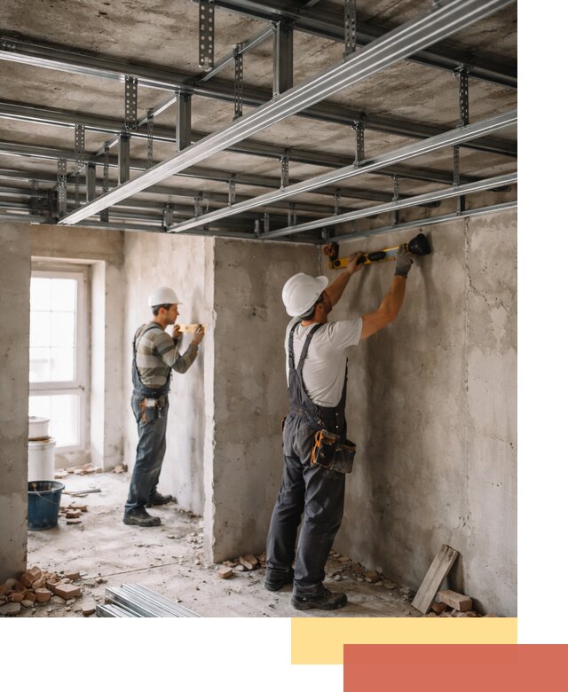 Монтаж каркаса потолка из профильного профиля в Сыктывкаре