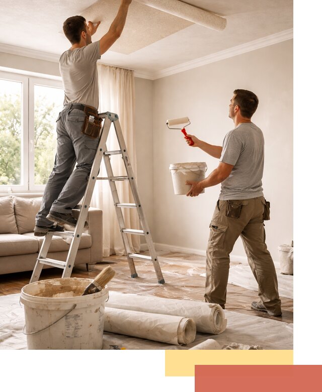 Поклейка обоев на потолок в Сыктывкаре — качественно и быстро