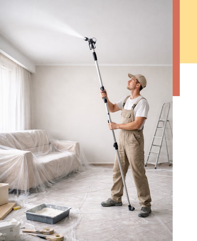 Покраска потолка краскопультом в Сыктывкаре от 4640 руб. быстро и недорого | ОТДЕЛОЧНИК-Скт