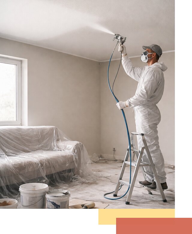 Покраска потолка краскопультом в Сыктывкаре быстро и качественно